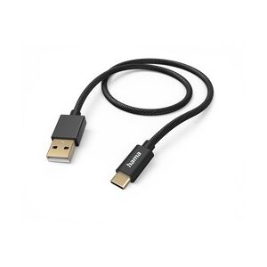 Hama 201545 Ladekabel Fabric USB-A zu USB-C 1,5m schwarz