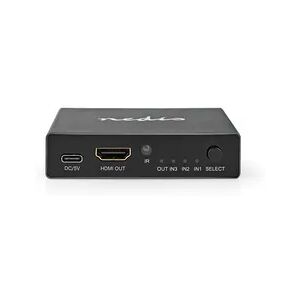 Nedis HDMI  Schalter - 3-Port port(s) - 3x HDMI Eingang - HDMI Ausgang - 8K@60Hz - 45 Gbps - ferngesteuert - Aluminium - Anthrazit Nedis