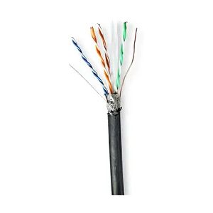 Nedis Netzwerk-Kabel Rollen - CAT6 - Solid - S/FTP - Kupfer - 100.0 m - Aussenbereich - Rund - PE - Schwarz - Kartonverpackung Nedis