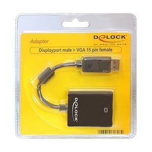DeLock Adapter Displayport male > VGA 15 pin female VGA-Adapter DisplayPort M