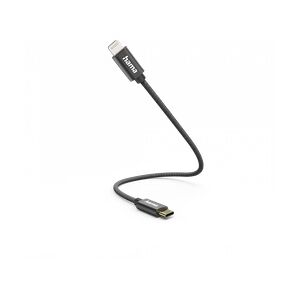 Hama 201601 Ladekabel USB-C zu Lightning Nylon 0,2m schwarz