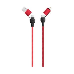 2GO 797370 USB Kabel 1,2 m USB A/USB C USB C/Lightning Schwarz, Rot