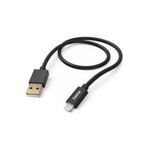 Hama 201544 Ladekabel Fabric USB-A zu Lightning 1,5m schwarz