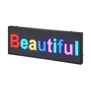 VEVOR Programmierbares LED-Schild, P10 Vollfarb-LED-Scrolling-Panel, DIY-Anzeigetafel mit Benutzerdefiniertem Textanimationsmuster, WIFI-USB-Steuerung, Nachrichten-Ladenschild 99 x 35 cm