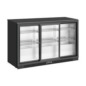 Metro Professional Barkühlschrank GBC3103, Aluminium / Glas, 135 x 52 x 86.5 cm, 308 L, Luftkühlung,160 W, mit Schloss, schwarz
