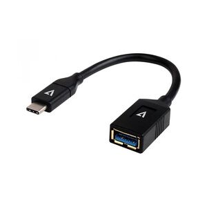 V7 USB-Adapter USB Typ A W bis USB-C M umkehrbar Thunderbolt 3 / 2.0 / 10 cm Schwarz