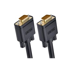 Unitek - 5 m VGA-Kabel, 1080P vga/svga, Video-Monitor, HD-Koaxial-Verlängerungskabel mit 2 Ferritfiltern, vergoldete Kontakte, 15-poliger HD-Stecker,