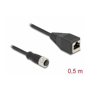 M12 Adapterkabel D-kodiert 4 Pin Buchse zu RJ45 Buchse 50 cm (60066) - Delock