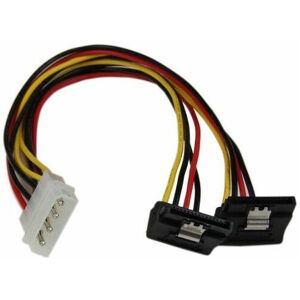 Startech - com 30 cm 4-Pin LP4 auf sata Y-Stromkabel rechts gewinkelt - LP4 zu Serial-ATA Splitter Y-Kabel