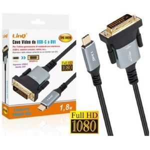 Trade Shop Traesio - video adapter kabel typ-c usb typ c auf dvi full hd 1080P 1.8 m TPC-DV24