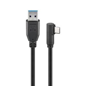 Goobay USB 3.2 GEN 1 (USB3.0) Anschlusskabel - USB-C auf USB-A - 5Gbit/s - USB-Adapter - OTG Kabel - USB-C auf USB-A Anschlusskabel - 2m - 90° - 5Gbit/s - GEN 1 - schwarz