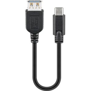 Goobay USB 3.2 GEN 1 (USB3.0) Anschlusskabel - USB-C auf USB-A - 5Gbit/s - USB-Adapter - OTG Kabel - USB-C auf USB-A Anschlusskabel - 0.2m - 5Gbit/s - GEN 1 - schwarz