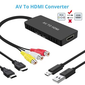 Yjmp Electronic 1080p Rca Av Zu Hdmi Konverter Hdmi-Kompatibel Adapter Av2 Audio Video Kabel Cvbs Av Mit Usb Kabel Für Hd Tv Box Unterstützt Pal/ntsc