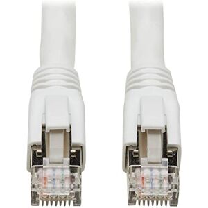 Tripp Lite Eaton Cat8 Snagless-Ethernet-Kabel, 25G / 40G zertifiziertes Netzwerk-Patchkabel, 22 AWG S / FTP, PoE, weiß, 6 Fuß / 1,8 Meter (N272-006-WH)