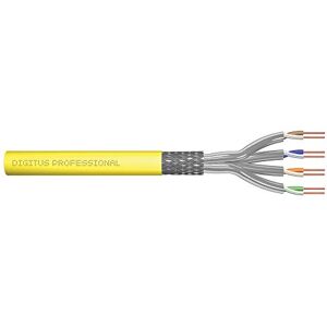 Digitus 1000 m Cat 7A Netzwerkkabel S-FTP (PiMF) Simplex BauPVO B2ca LSZH Halogenfrei 1500 MHz Kupfer AWG 22/1 PoE++ Kompatibel LAN Kabel Verlegekabel Ethernet Kabel Gelb