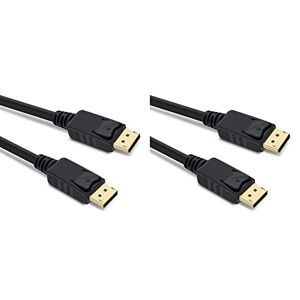 PremiumCord 8K DisplayPort 1.4 Kabel M/M 5m, schwarz & 8K DisplayPort 1.4 Kabel M/M 3m, DisplayPort auf DisplayPort, 32,4Gbps, Video 8K@30Hz, 5K@60Hz, 4K@120Hz 2160p, HDCP 2.2, schwarz