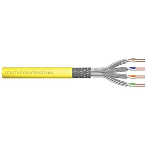 Digitus 1000 m Cat 7A Netzwerkkabel S-FTP (PiMF) Simplex BauPVO Dca LSZH Halogenfrei 1500 MHz Kupfer AWG 23/1 PoE+ Kompatibel LAN Kabel Verlegekabel Ethernet Kabel Gelb