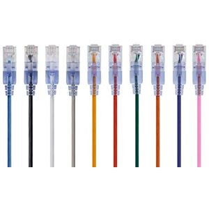 Monoprice SlimRun Cat6A Ethernet-Patchkabel – Netzwerk-Internetkabel – RJ45, verseilt, UTP, reines blankes Kupferdraht, 30AWG, 6,1 m, 10 Stück