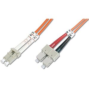 Digitus DK-2532-02 – Glasfaserkabel OM2 – 2 m – LC zu SC – Duplex LWL Kabel – 1 Gbit/s – MM Multimode Glasfaser LAN Kabel – Fasertyp: 50/125 µ – Orange