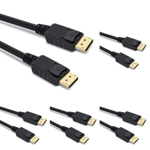 PremiumCord 8K DisplayPort 1.4 Kabel M/M 1 m, DisplayPort auf DisplayPort, 32,4Gbps, Video 8K@30Hz, 5K@60Hz, 4K@120Hz 2160p, HDCP 2.2, vergoldete Anschlüsse, schwarz (Packung mit 5)