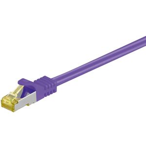 Goobay RJ45 Patchkabel CAT 6A S/FTP (PiMF), 500 MHz mit CAT 7 Rohkabel, Violett