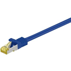 Goobay RJ45 Patchkabel CAT 6A S/FTP (PiMF), 500 MHz mit CAT 7 Rohkabel, Blau