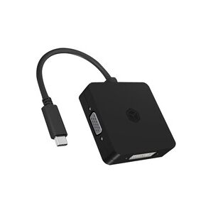 Icy Box USB Adapter IB-DK1104-C, USB-C Stecker > VGA + DVI + HDMI + DisplayPort Buchse