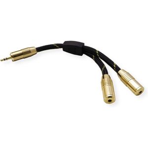 Roline Gold Audio Adapterkabel, 0.2m, Miniklinke m./Minikllinke f