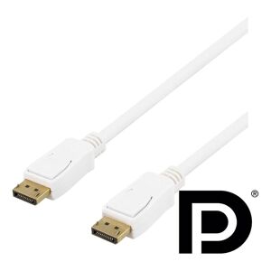 Deltaco DisplayPort cable, 3m, 4K UHD, DP 1.2, white