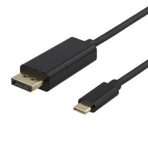 Deltaco USB-C till DisplayPort-kabel, 2m, 4K@60Hz, sort