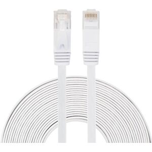 My Store 10m CAT6 Ultra-thin Flat Ethernet Network LAN Cable, Patch Lead RJ45 (White)