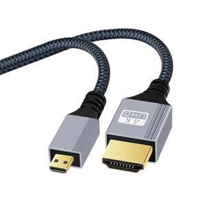 Shoppo Marte HDTV to Micro HDTV 4K 120Hz Computer Digital Camera HD Video Adapter Cable, Length:1m