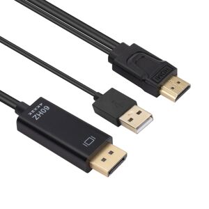 Shoppo Marte HDMI to USB+DisplayPort Adapter Cable with Power Supply, Length: 1.8m(Black)