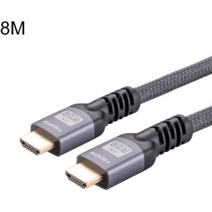 Shoppo Marte HDMI 2.0 Male to HDMI 2.0 Male 4K Ultra-HD Braided Adapter Cable, Cable Length:8m(Grey)