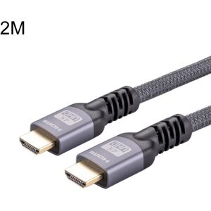 Shoppo Marte HDMI 2.0 Male to HDMI 2.0 Male 4K Ultra-HD Braided Adapter Cable, Cable Length:2m(Grey)