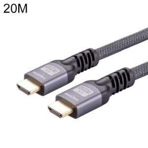 Shoppo Marte HDMI 2.0 Male to HDMI 2.0 Male 4K Ultra-HD Braided Adapter Cable, Cable Length:20m(Grey)