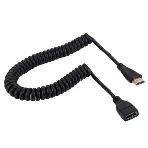 Shoppo Marte HDMI 19 Pin Male to HDMI 19 Pin Female Retractable Coiled Adapter Cable, Coiled Cable Stretches to 1.5m