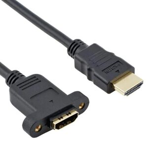 Shoppo Marte 30cm HDMI (Type-A) Male to HDMI (Type-A) Female Adapter Cable with 2 Screw Holes