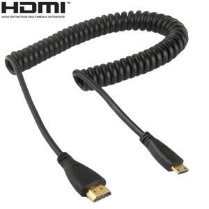 Shoppo Marte 1.4 Version, Gold Plated Mini HDMI Male to HDMI Male Coiled Cable, Support 3D / Ethernet, Length: 60cm (can be extended up to 2m)