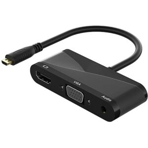 Shoppo Marte h115 3 in 1 Micro HDMI to HDMI + VGA + 3.5 Audio Converter Cable(Black)