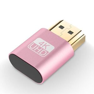 Shoppo Marte VGA Virtual Display Adapter HDMI 1.4 DDC EDID Dummy Plug Headless Display Emulator (Pink)