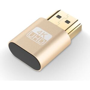 Shoppo Marte VGA Virtual Display Adapter HDMI 1.4 DDC EDID Dummy Plug Headless Display Emulator (Gold)