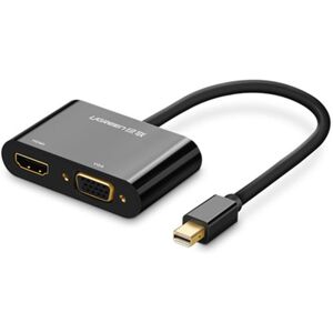 Ugreen 2 in 1 HD 1080P 4K Thunderbolt Mini DisplayPort DP to HDMI & VGA Plastic Shell Adapter Converter / Cable for Projector,Television,Monitor(Black