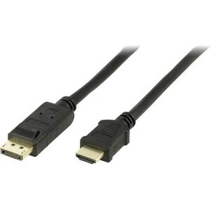 Deltaco DisplayPort til HDMI monitorkabel med lyd 2m