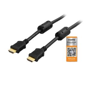 Deltaco HDMI 2.0-kabel, HDMI Type A ha, guldpläterad, 5m