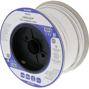 Deltaco U/UTP Cat6a installationskabel, slim 28AWG, 100m, LSZH, vit