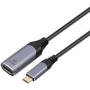 NÖRDIC 20 cm adapter USB-C til HDMI 2.1 8K30Hz 4K120Hz 48Gbps HDR Kompatibel med Thunderbolt 3 og 4