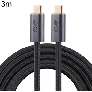 Shoppo Marte 20Gbps USB 3.2 USB-C / Type-C Male to USB-C / Type-C Male Braided Data Cable, Cable Length:3m(Black)