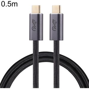 Shoppo Marte 20Gbps USB 3.2 USB-C / Type-C Male to USB-C / Type-C Male Braided Data Cable, Cable Length:0.5m(Black)