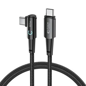 Tech-Protect Ultraboost PD 60W/6A Vinklet USB-C til USB-C Kabel 1m - Sort